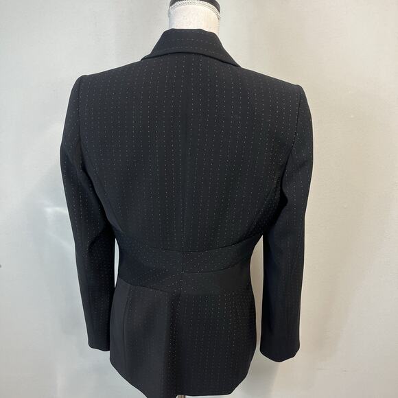 Liz Claiborne Suits Jacket Blazer sz 10 Black Blue Pinstripe Career Professional - Picture 8 of 9